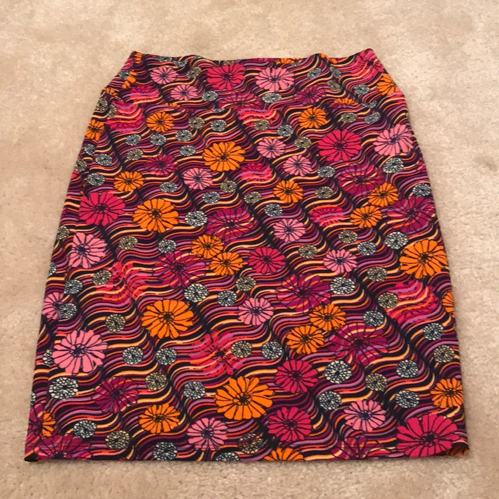 Pink and Orange floral Lularoe Cassie Skirt